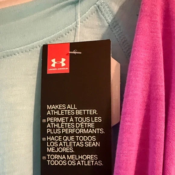 Under Armour Women's Long Sleeve Tops - Aqua and Magenta Brand New - Picture 2 of 7
